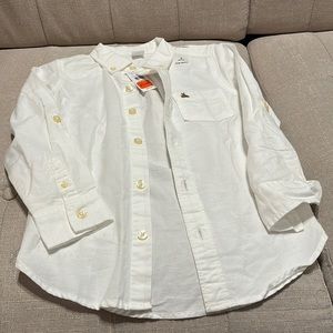 NWT.  Gap size 5 boys long sleeve white button up shirt